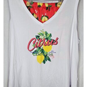 Joyspun Citrus Lemonade Lemons Piece Sleepwear Shorty Set 3XL (22W-24W)